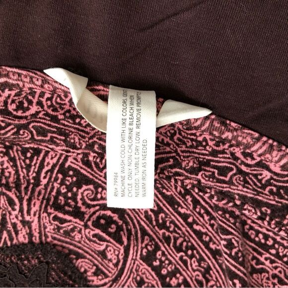 Soma COOL NIGHTS Short Sleeve Sleepshirt Pink & Brown Paisley Size Small - Picture 6 of 9